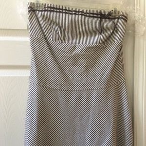 Strapless seersucker dress