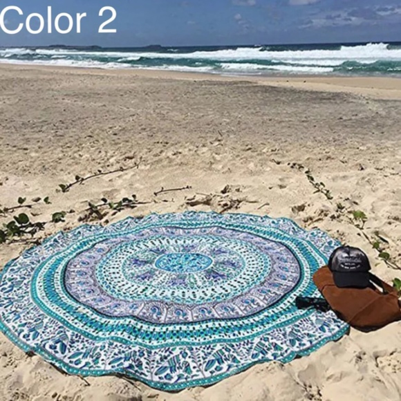 Round Bohemian Summer Circle Beach Sun Blanket NWT - Picture 3 of 8