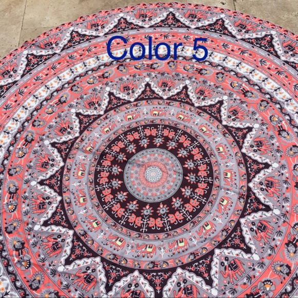 Round Bohemian Summer Circle Beach Sun Blanket NWT - Picture 5 of 8