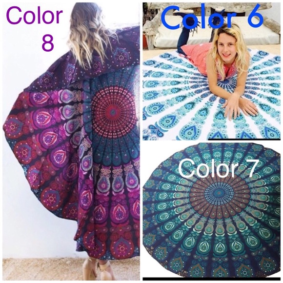 Round Bohemian Summer Circle Beach Sun Blanket NWT - Picture 6 of 8