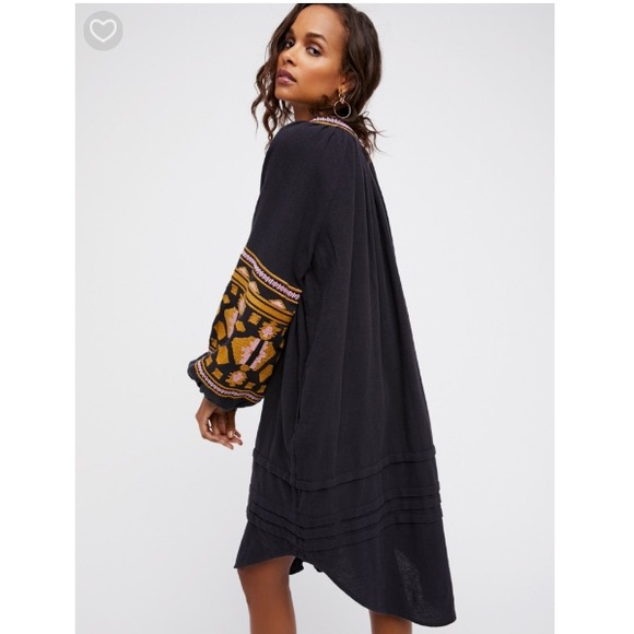 Free People In The Clear Embroidered Maxi Black - Picture 2 of 4