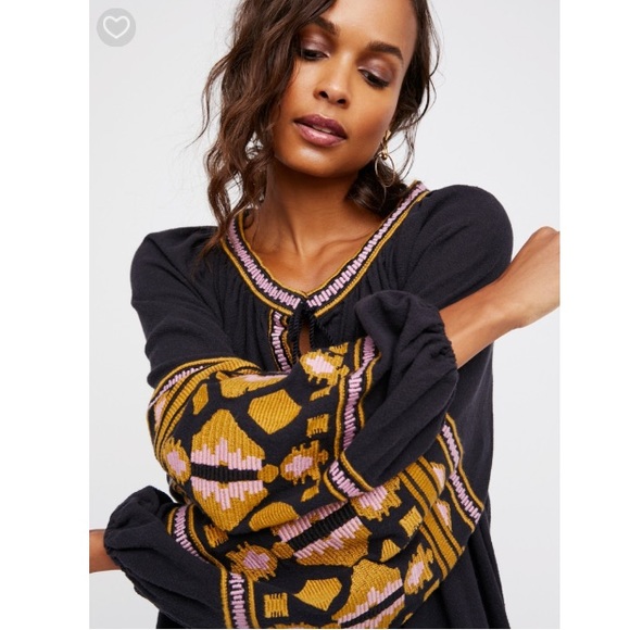 Free People In The Clear Embroidered Maxi Black - Picture 3 of 4