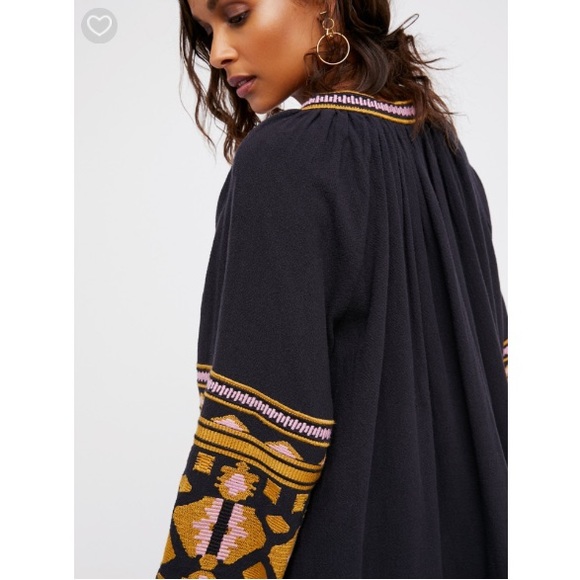 Free People In The Clear Embroidered Maxi Black - Picture 4 of 4