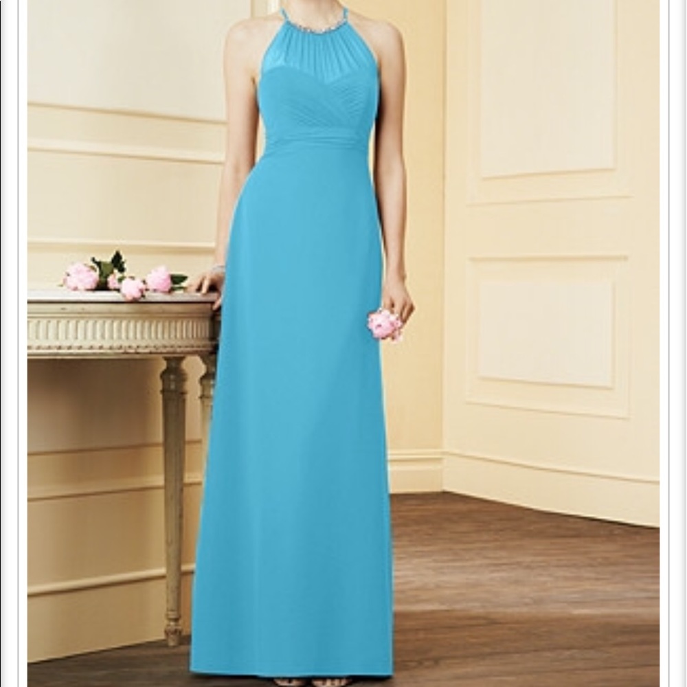 7290L HighHalter Neckline Chiffon Bridesmaid Dress