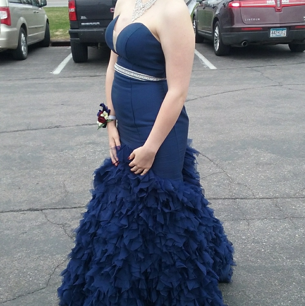 Jovani Navy Blue Prom Dress