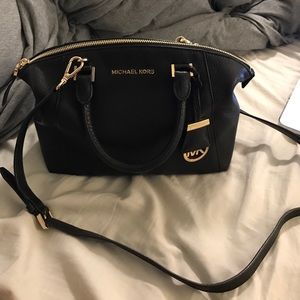 Michael Kors Riley Small  Black Satchel Leather