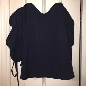 Off the Shoulder Blue Blouse