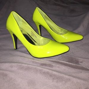 Neon yellow heels