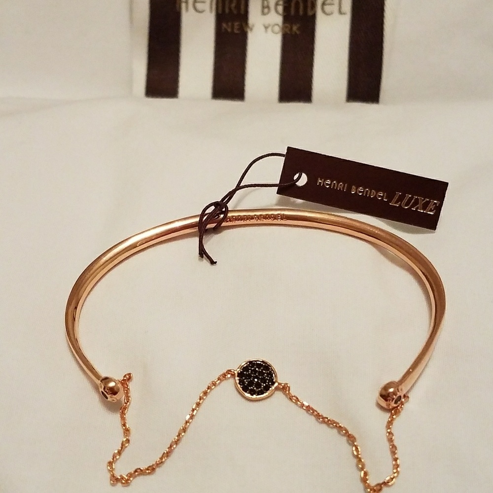 Henri Bendel -Rose Gold Luxe Bracelet w/Pave Stone