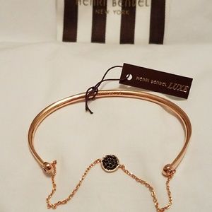 Henri Bendel -Rose Gold Luxe Bracelet w/Pave Stone