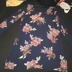 Floral dress with cut out sleeve