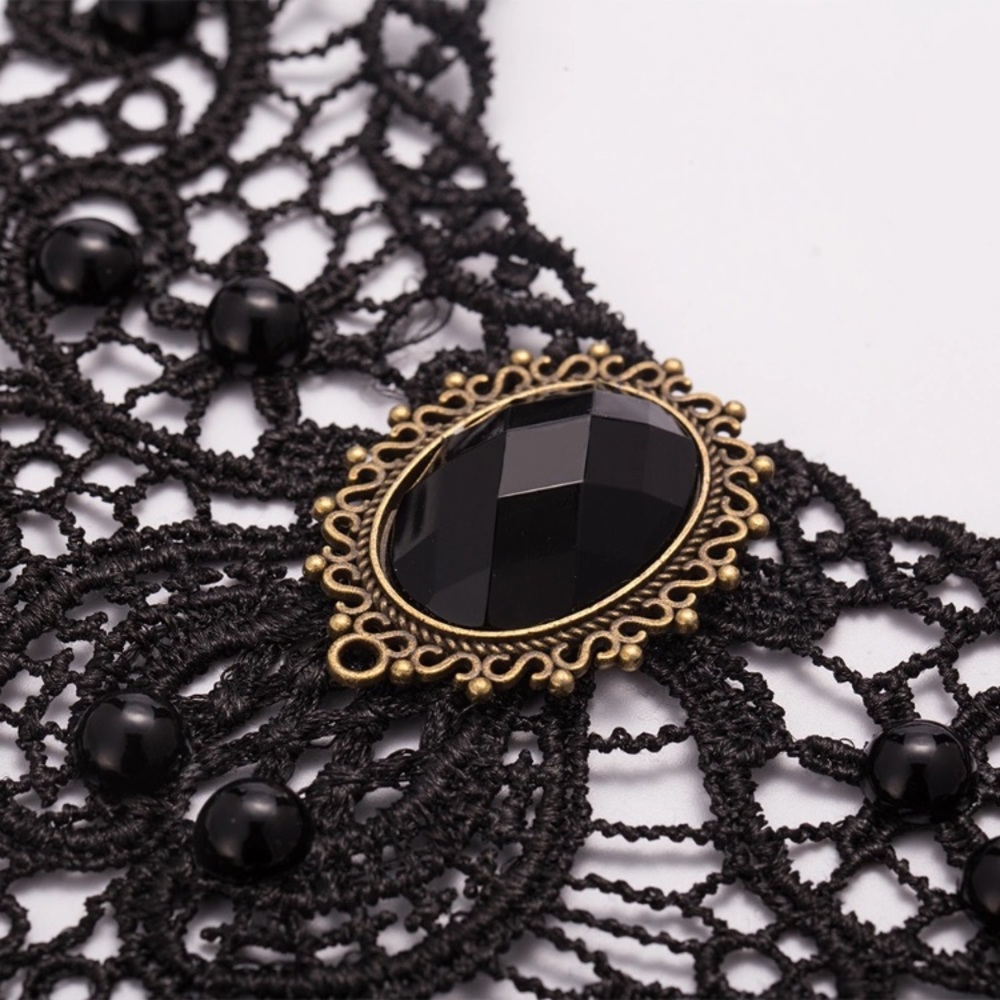 Gothic Retro Vintage Lace Bib Choker Necklace - Picture 5 of 6