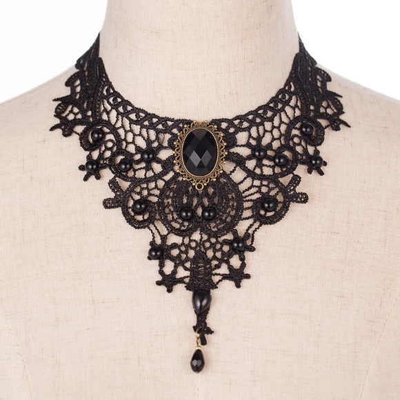 Jewelry - Gothic Retro Vintage Lace Bib Choker Necklace