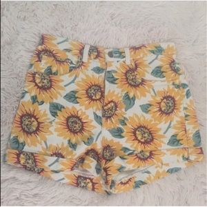 High-waisted Sunflower Shorts