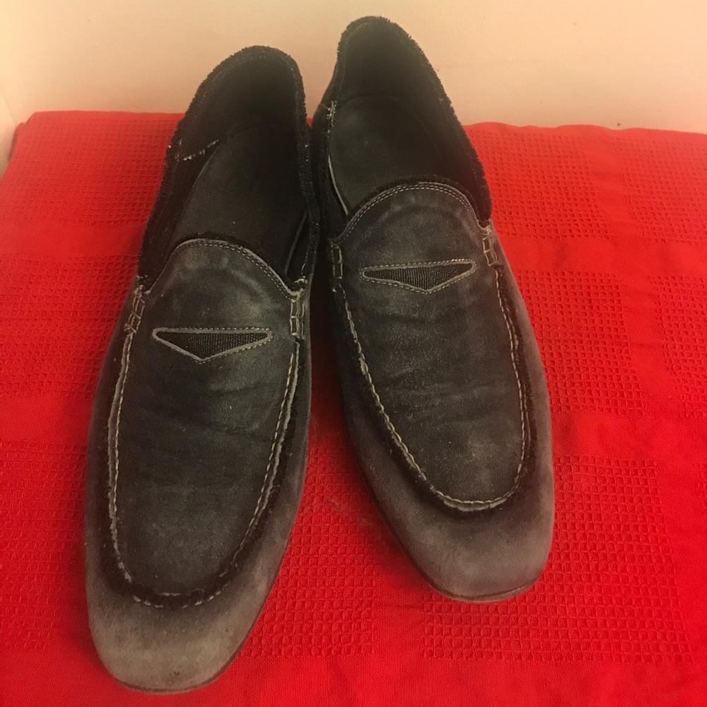 Distressed suede loafer