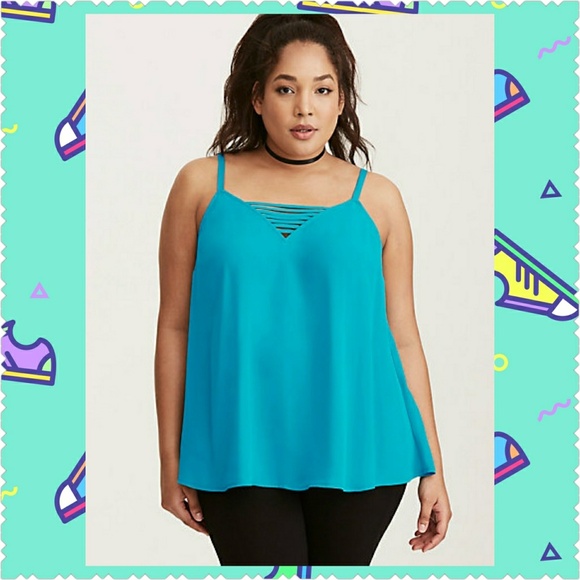 torrid Tops - TORRID TEAL STRAPPY DEEP V CAMI SIZE 3 (3X)