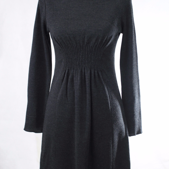 SOLD Ann Taylor Petite Black Wool Dress LongSleeve - Picture 4 of 8