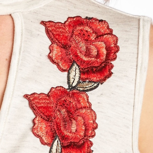 Hippie Chic Keyhole Nude Shoulder embroidered top - Picture 3 of 4