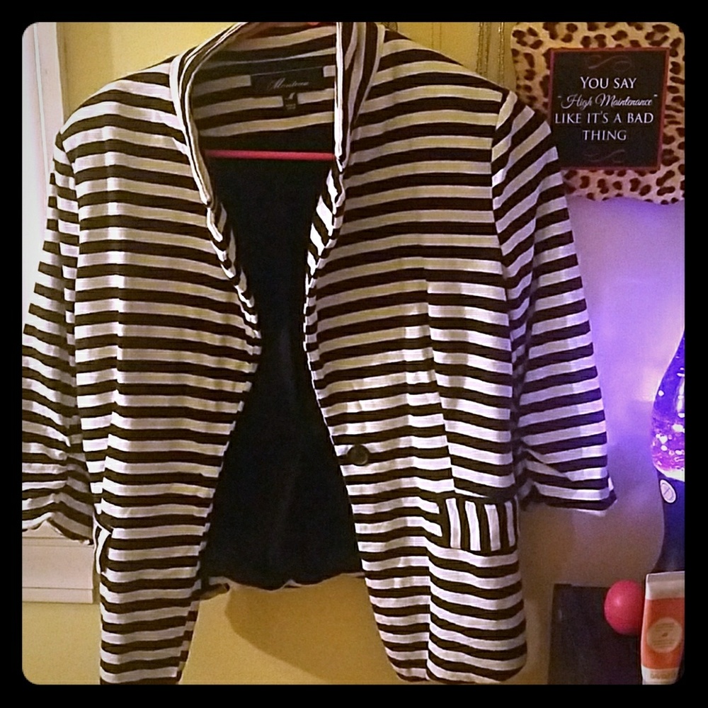 Black and white blazer