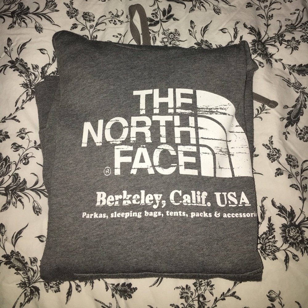 Grey North Face Pullover Hoodie