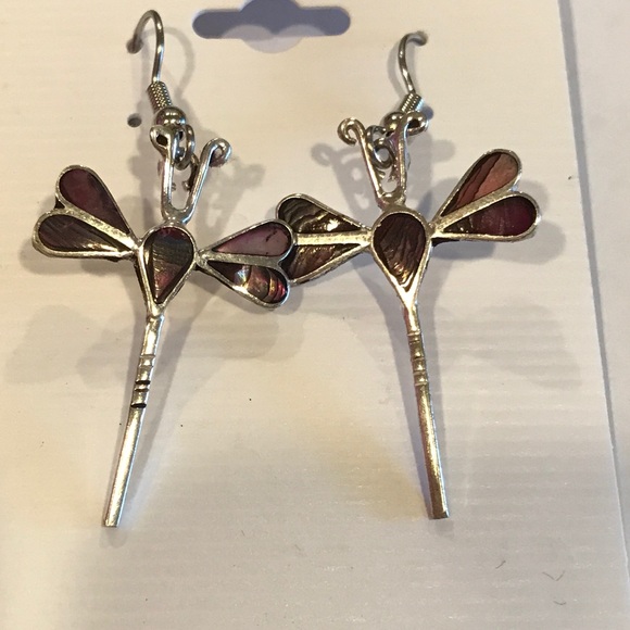 NWT DelMundo Handcrafted Dragonfly Earrings - Picture 2 of 3