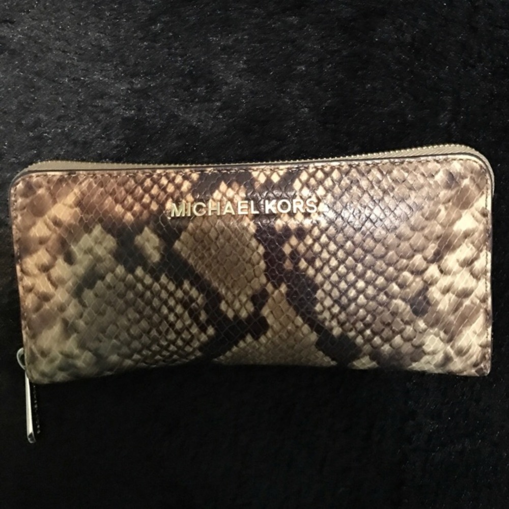 Michael Kors Leather Python Wallet