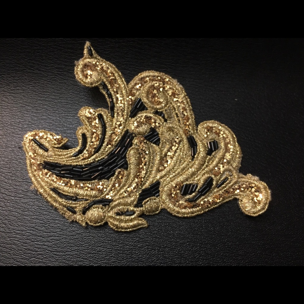 Hand beaded hair ornament/appliqué