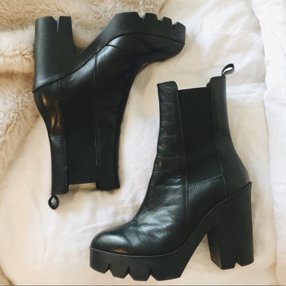 ♡ ASH BLACK CHUNKY TOXICO PLATFORM BOOTS ♡