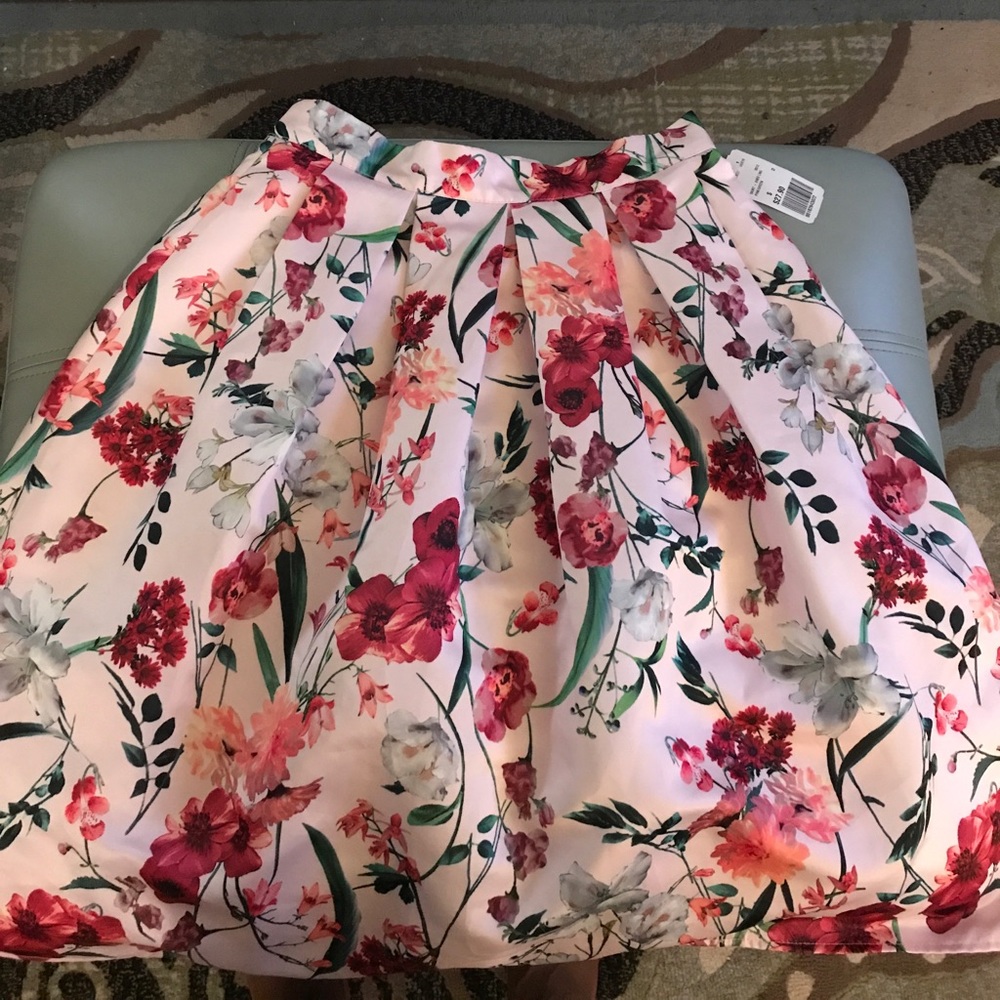 Floral Midi Skater Skirt NWT