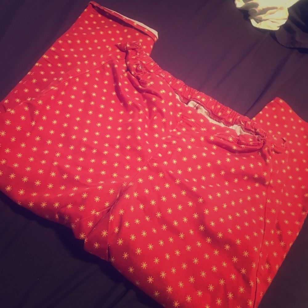 Uniqlo red starred pants