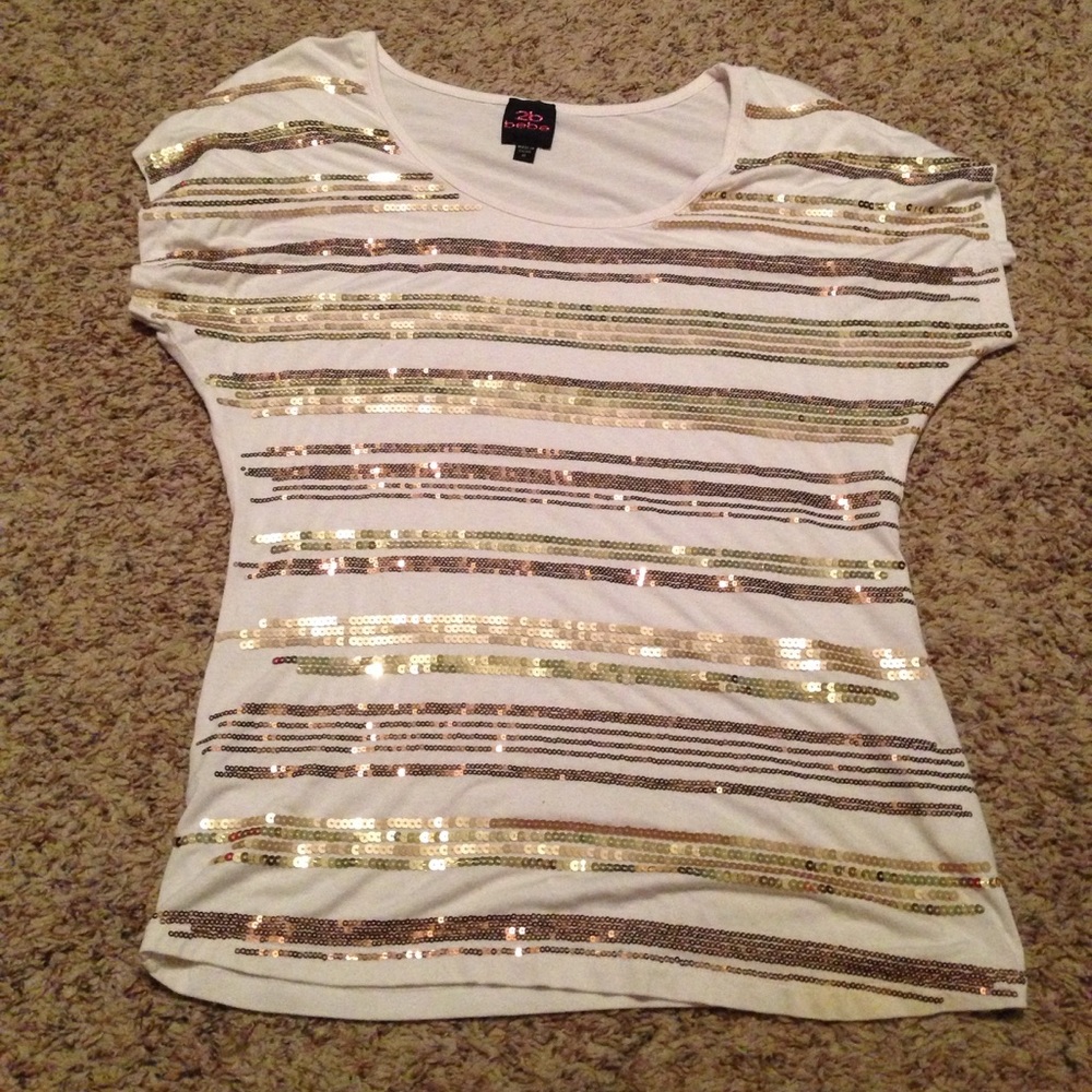 Gold and White Blouse