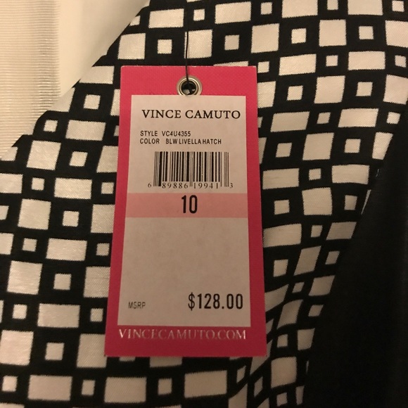 NWT Black & White Vince Camuto silk dress - Picture 3 of 7