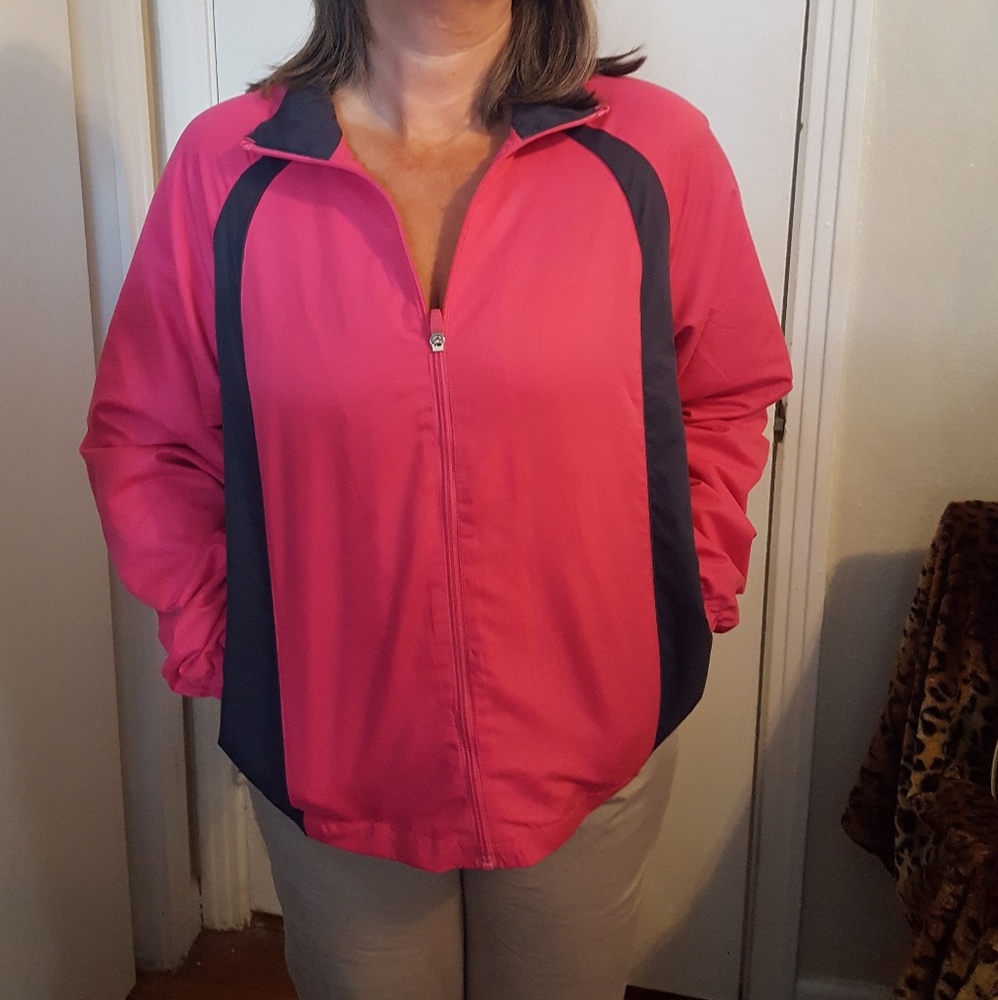 pink windbreaker