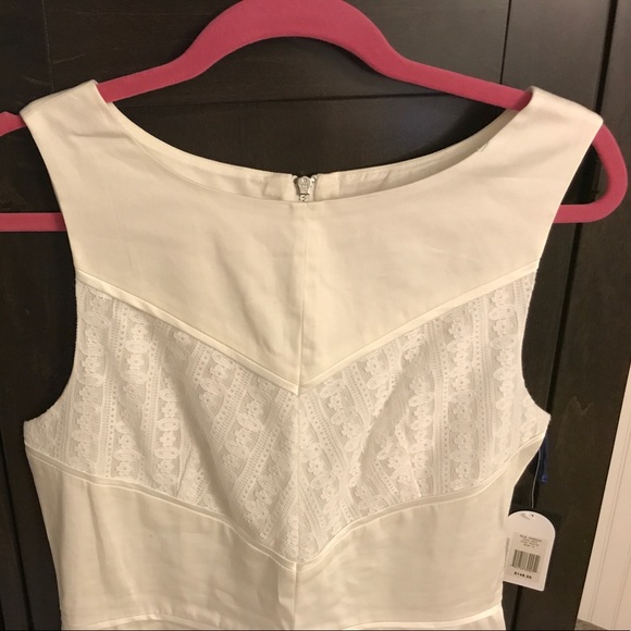 NWT Jessica Simpson white cotton and lace panel dress - Picture 3 of 11