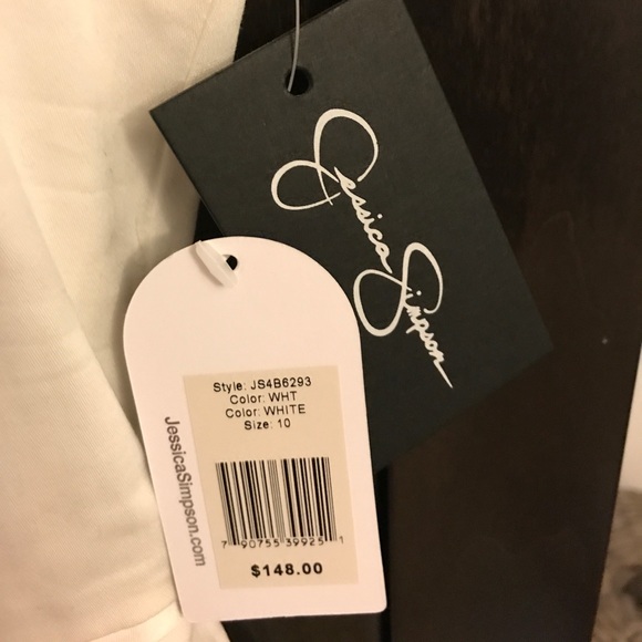 NWT Jessica Simpson white cotton and lace panel dress - Picture 4 of 11