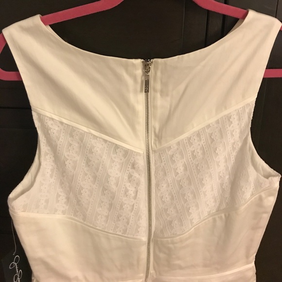 NWT Jessica Simpson white cotton and lace panel dress - Picture 7 of 11