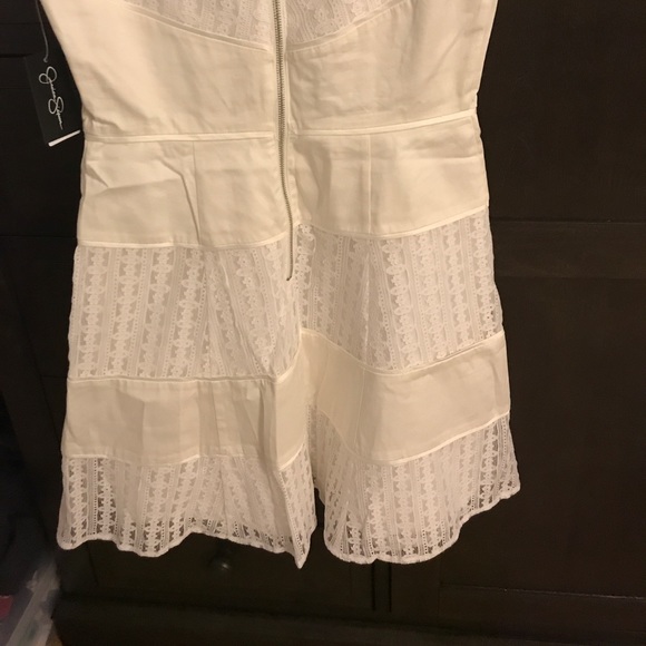 NWT Jessica Simpson white cotton and lace panel dress - Picture 8 of 11