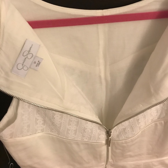 NWT Jessica Simpson white cotton and lace panel dress - Picture 9 of 11