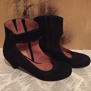 Corso Como Black Suede Kitten Heel Booties