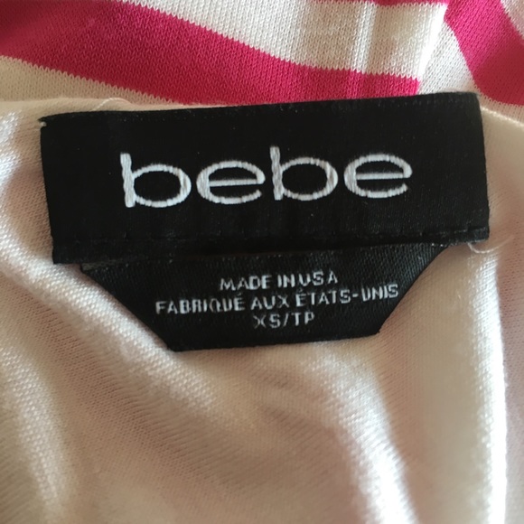 Bebe High Low Stripe Dress, Pink/White, XS - Picture 4 of 5