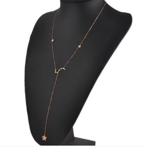 Constellations moon/stars gold color necklace