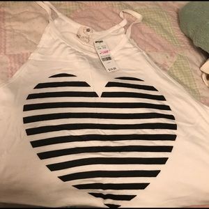 Heart stripe tank