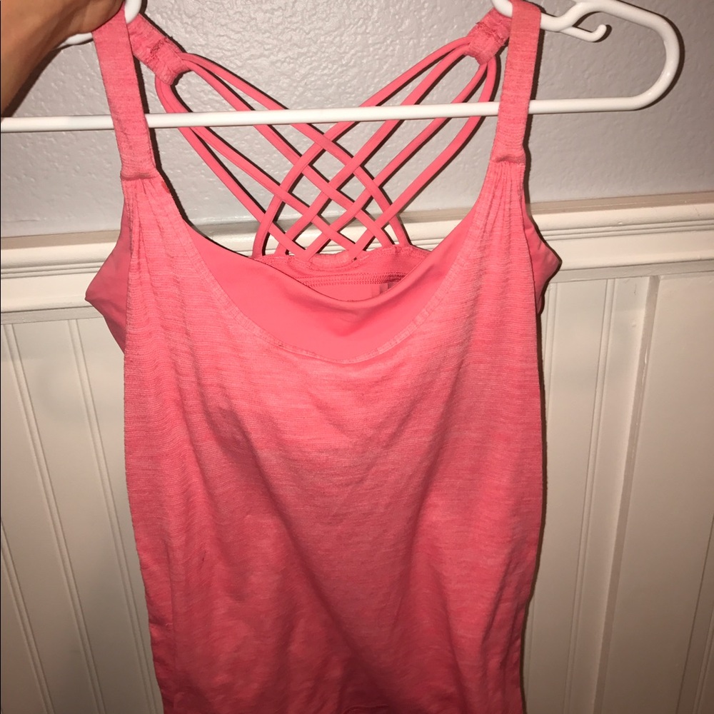 Lululemon strappy pink tank size 2