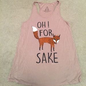 Bear Dance Oh for Fox sake printed tee tank top L
