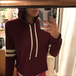 Maroon Cropped Hoodie
