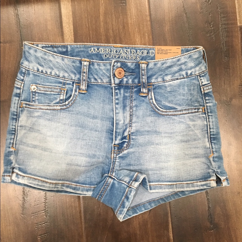 Hi-Rise Shortie Super Stretch Denim Shorts