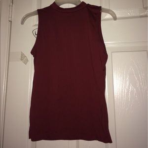 Red velvet turtle neck shirt