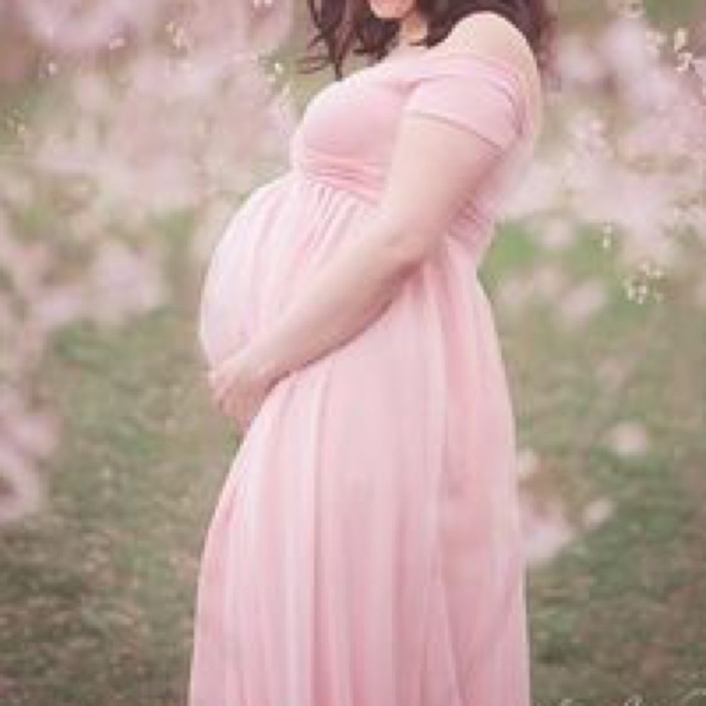 Pink maternity dress