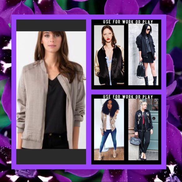 ⭐️Bomber Soft Satin Light Jacket Pink/Blush🌹 - Picture 4 of 6