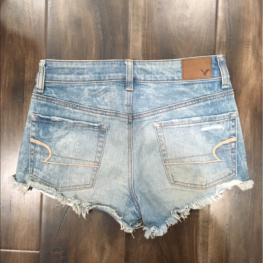 Hi-Rise Stretch Ripped Denim Shorts - Picture 2 of 2